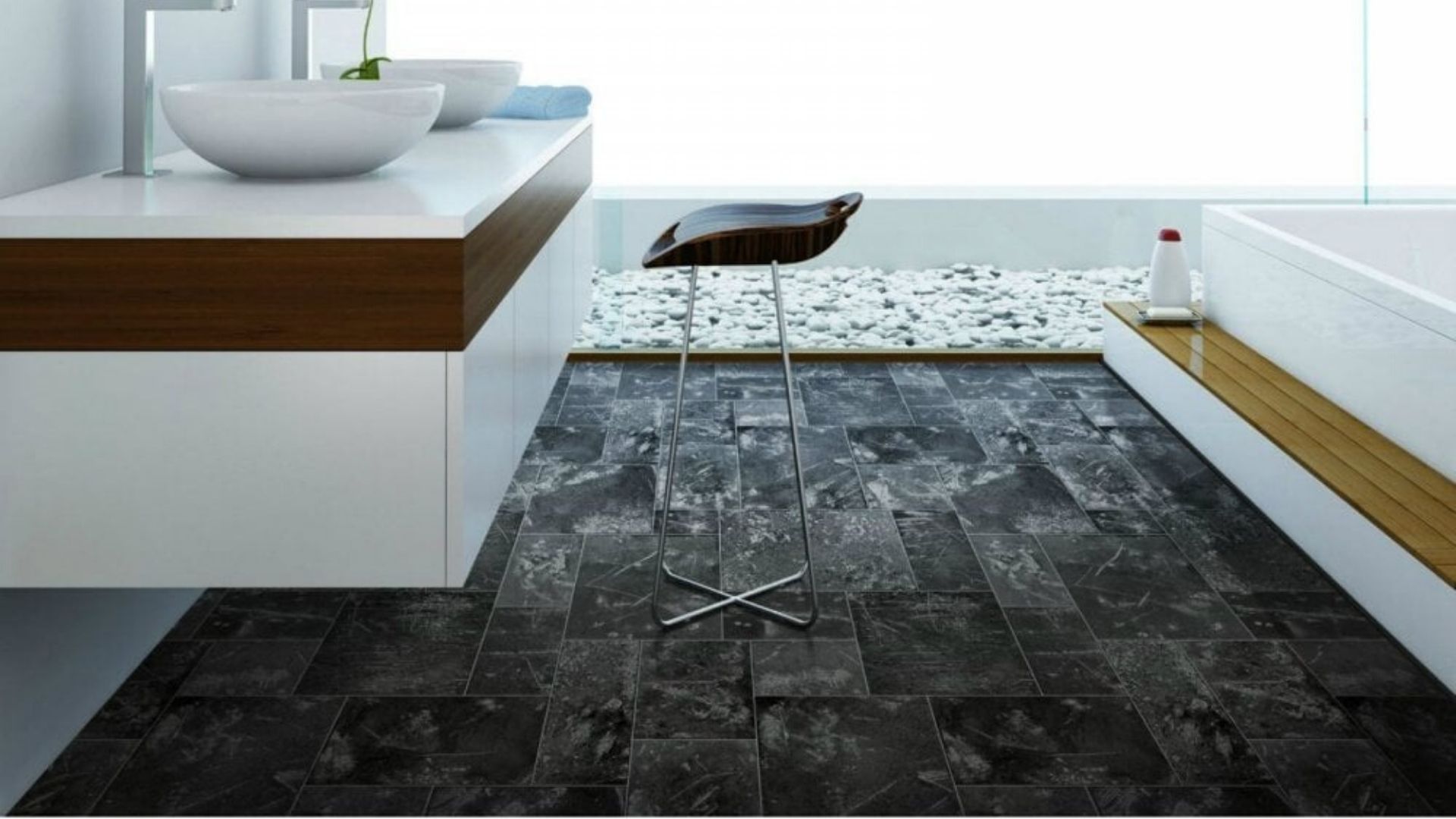 Vinyl flooring is suitable for the bathroom