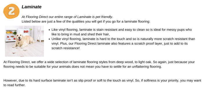 Laminate Flooring is pet friendly