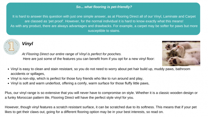 Vinyl Flooring is pet-friendly