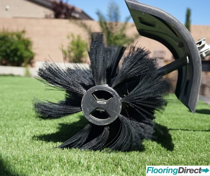 Realistic artificial grass can be brushed to keep it down