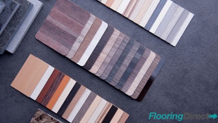 Samples of vinyl flooring available from Flooring Direct