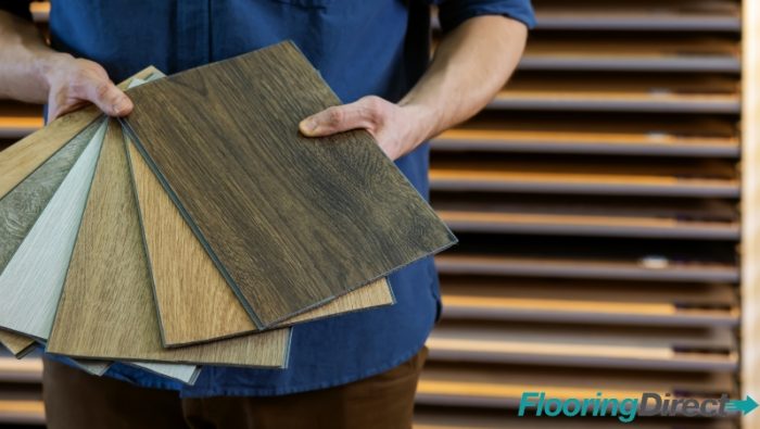 Samples of vinyl flooring
