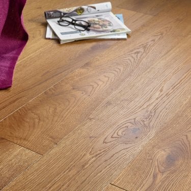 Engineered Smoked Oak 15mm x 190mm Brushed & Lacquered