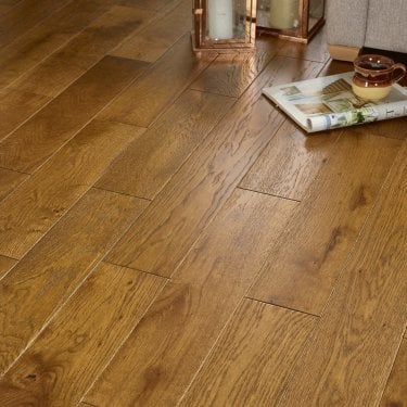 Engineered Wheat Oak 18mm x 125mm Brushed & Lacquered