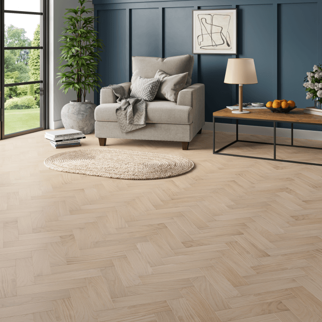 Allona Finsbury Oak Herringbone Engineered Oak Flooring 10mm x 80mm Invisible UV Oiled