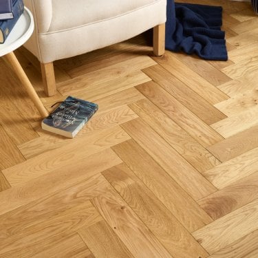 Herringbone Natural Oak 15mm x 100mm Hardwax Oiled
