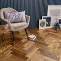 Herringbone Smoked Oak 15mm x 90mm Hardwax Oiled