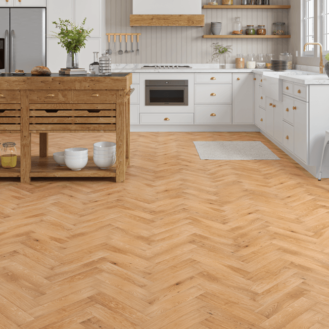 Allona Highworth Oak Herringbone Engineered Oak Flooring 20mm x 80mm Natural Brushed & UV Oiled