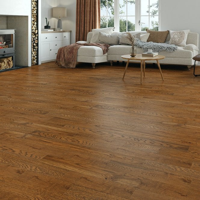 Allona Ince Oak Engineered Golden Oak Flooring 10mm x 125mm Brushed & UV Oiled