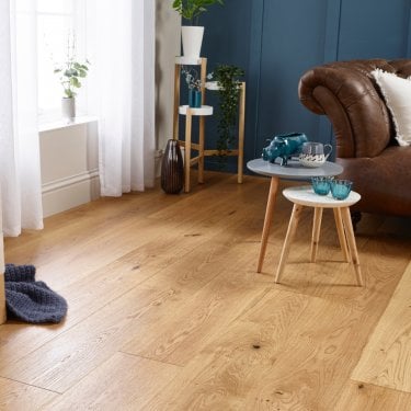 Premium Engineered Distressed Natural Oak 15mm x 220mm Brushed & Lacquered