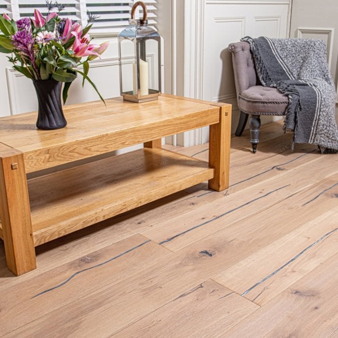 Allona Premium Engineered Distressed Smoked White Oak 15mm x 220mm Hardwax Oiled
