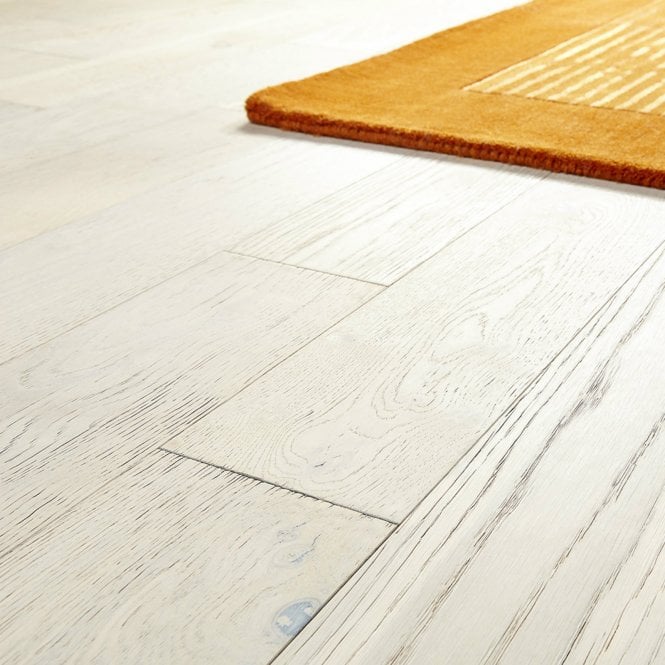 Allona  Rustic White Engineered Oak 14mm x 150mm Brushed & Oiled