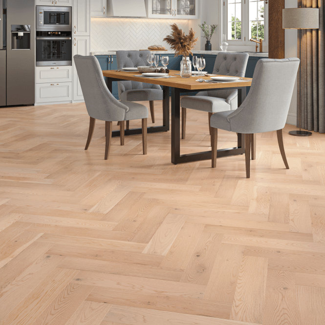 Allona Sandbach Oak Herringbone Engineered Oak Flooring 15mm x 125mm Invisible Smooth & UV Oiled