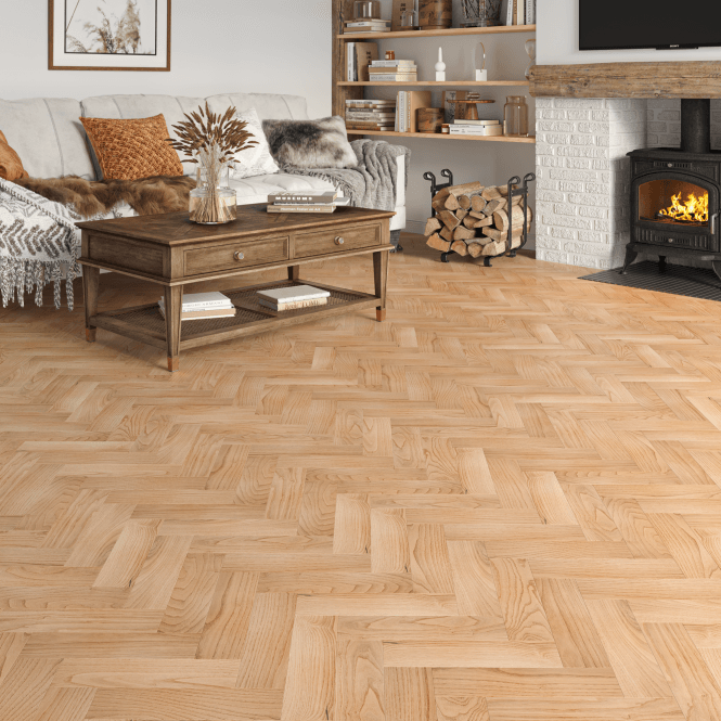 Allona Shirley Oak Herringbone Engineered Oak Flooring 10mm x 80mm UV Lacquered