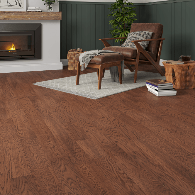 Allona Walton Oak Engineered Oak Flooring 14mm x 125mm coffee Brushed & UV Oiled