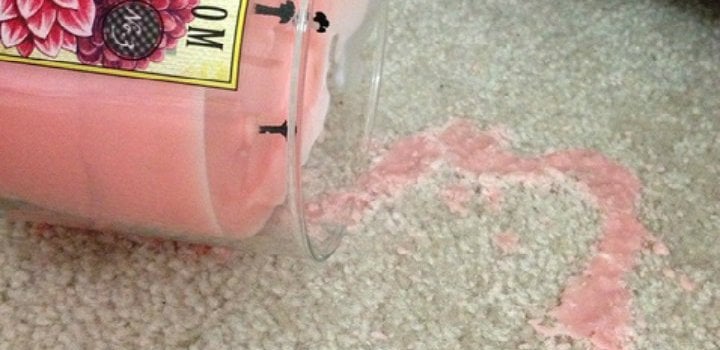 Candle wax on stain-resistant carpet 