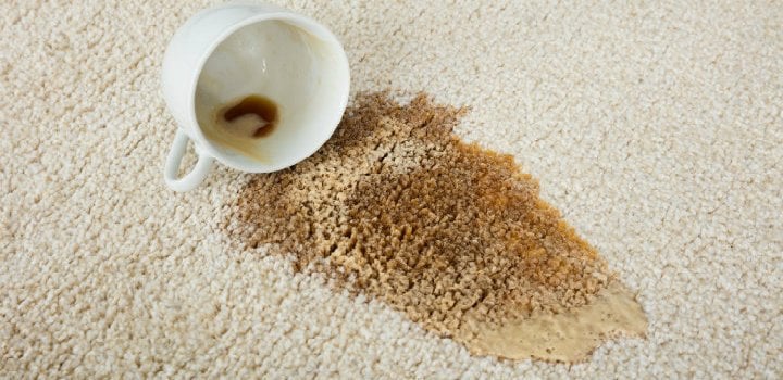 Coffee spilt on carpet