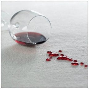 Carpet with red-wine spillages