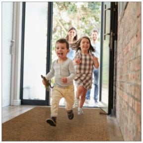 Children running on carpet