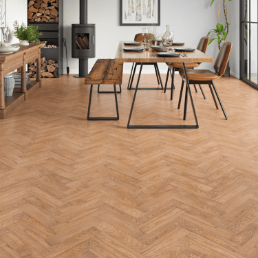 Darnhall Oak Herringbone Engineered Oak Flooring 20mm x 80mm Natural Smooth & UV Oiled