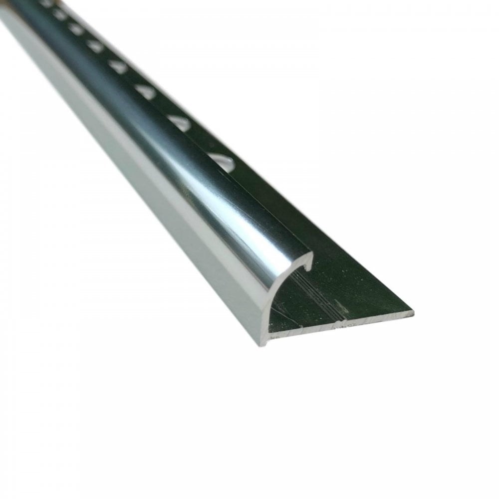 12MM ROUND EDGE ALUMINIUM TILE TRIM BRIGHT CHROME 2.5M | FAST DELIVERY