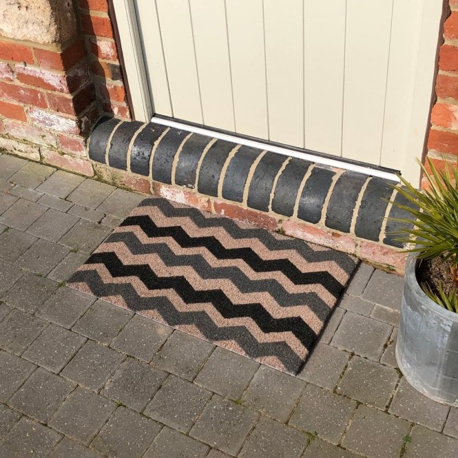 Flooring Direct Coir Door Mat Dark Grey Chevron