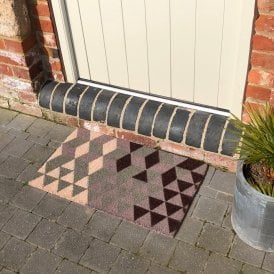 Coir Door Mat Geometric Blocks