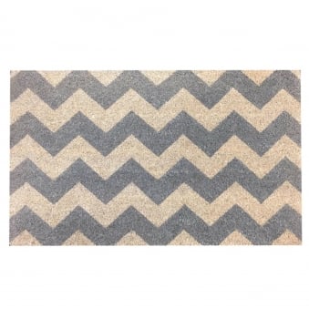 Coir Door Mat Grey Chevron