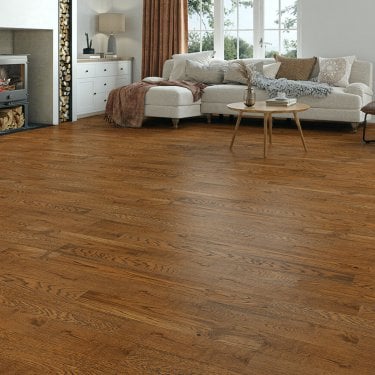 Ince Oak Engineered Golden Oak Flooring 10mm x 125mm Brushed & UV Oiled