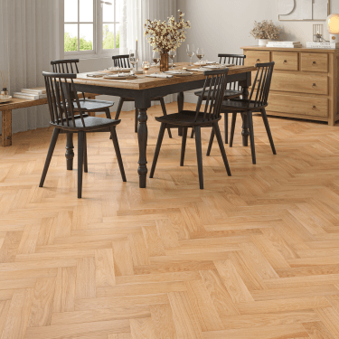 Irby Oak Herringbone Engineered Natural Oak Flooring 15mm x 90mm Brushed & UV Lacquered