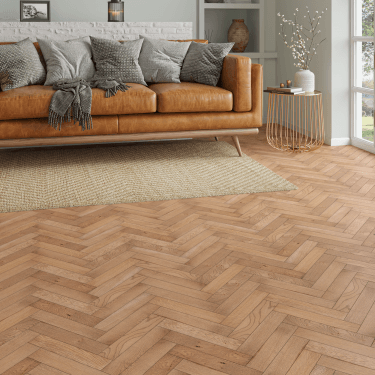Kingsley Oak Herringbone Engineered Oak Flooring 20mm x 70mm Smoked Brushed & UV Oiled