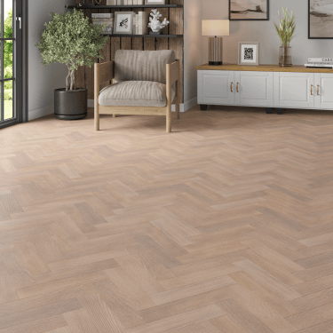 Mere Oak Herringbone Engineered Oak Flooring 20mm x 80mm Grey Brushed & UV Lacquered