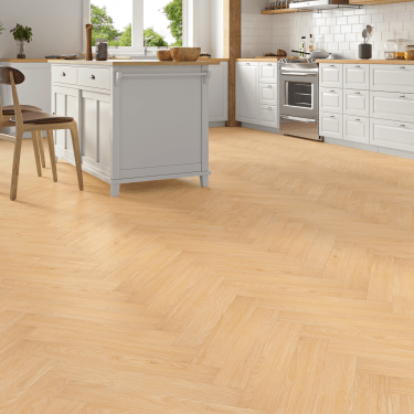 Oakdale Buttermere Herringbone 8mm Laminate Flooring 600mm x 100mm Golden Blonde