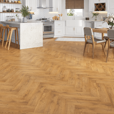 Tarvin Oak Herringbone Engineered Oak Flooring 15mm x 125mm Golden Brushed & UV Oiled