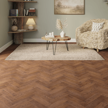 Winshill Oak Herringbone Engineered Golden Oak Flooring 10mm x 80mm Brushed & UV Lacquered
